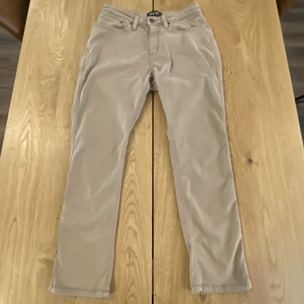 DU/ER Pants Mens 30 Beige No Sweat N2X Relaxed‎ Taper Fit Performance Stretch